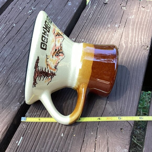 Colorado Souvenir Pottery Pitcher Brown Tan Glazed Collectible Decor - Picture 4 of 4